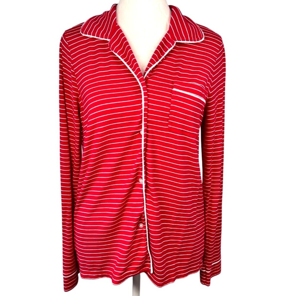 Vineyard Vines Pajama Top Button Front Modal Striped Lounge XS